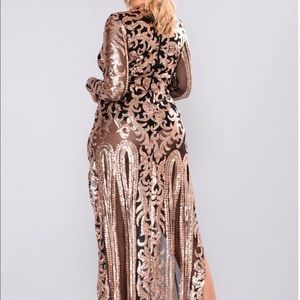 Black and Rose Gold Sequin Dress
